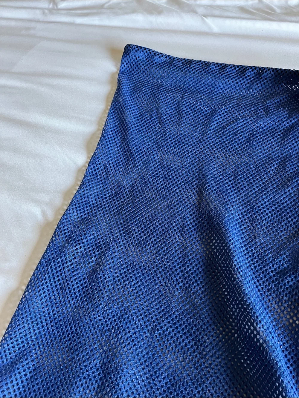 Sporti Blue Mesh Drawstring Swim Gear Bag Backpack 14x28 Wet/Dry Travel Sack